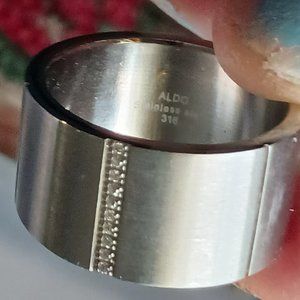 Aldo Men's Wedding Band ring Stainless steel ring size 12